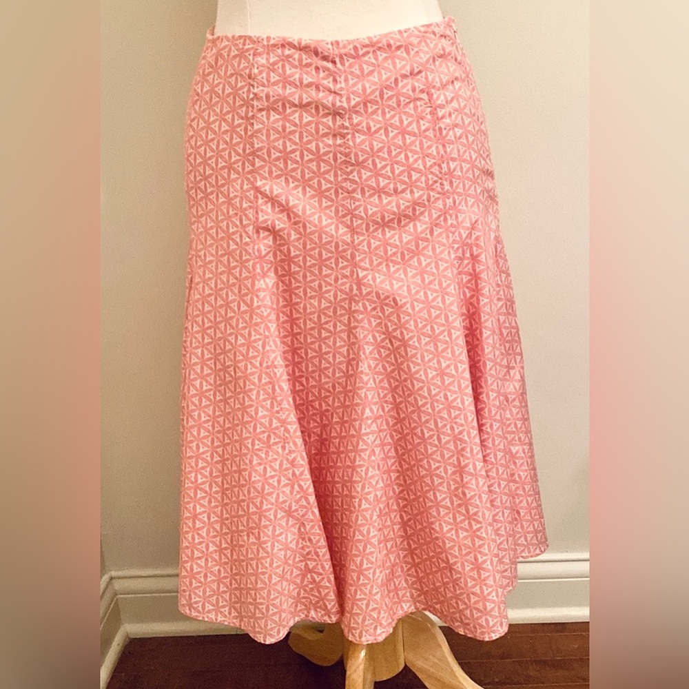 Gap Pink Cream Geometric Print SZ 2 Feminine Boho Retro Preppy Y2K Vintage Skirt